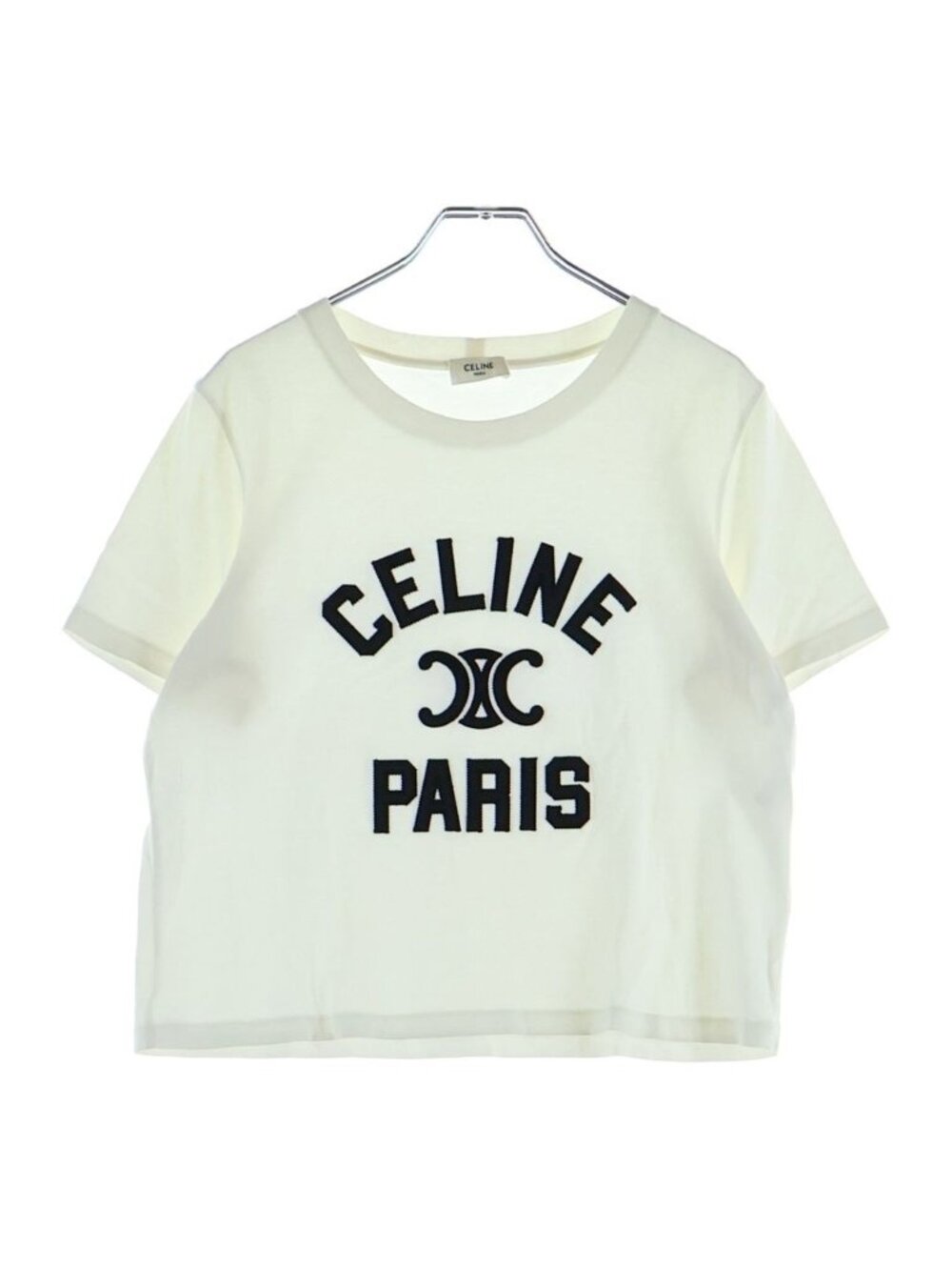 Celine Triomphe Logo T-Shirt Short Sleeve White